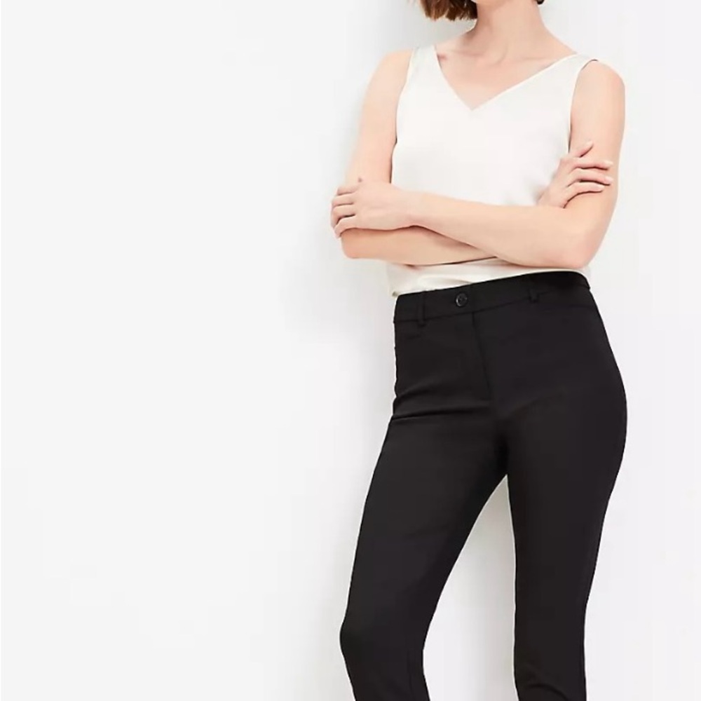 LOFT Black Skinny Pants High-Waisted Stretch